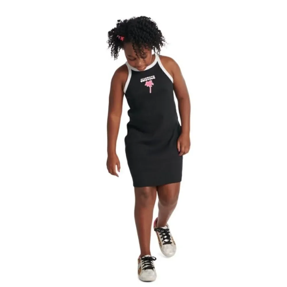 Justice Girls High Neck Ribbed Dress